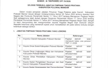 Pemkab Polman Buka Seleksi JPT Pratama 2026, Ini Daftar Jabatan dan Syarat Lengkapnya