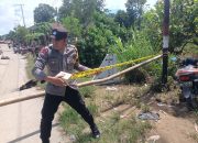Polsek Tapango Amankan Lokasi Pasca Jembatan Pussepang Ambruk di Polewali Mandar