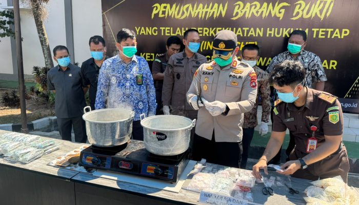 Kapolres Polman Hadiri Pemusnahan Barang Bukti Perkara Inkrah di Kejari