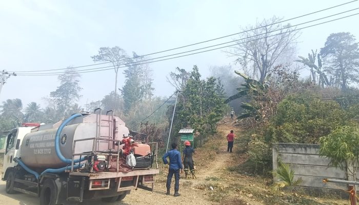 Kebakaran Lahan di Amassangan, Polsek Binuang dan Damkar Berjibaku Padamkan Api